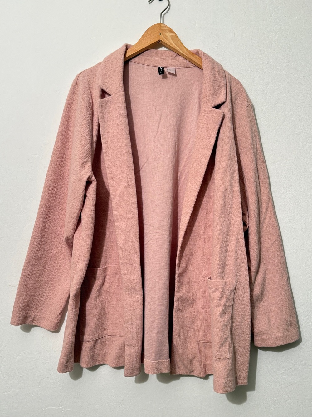 H&M Dusty Rose Open-Front Jacket with Pockets